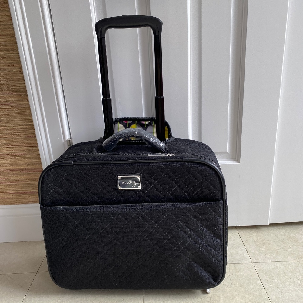 Vera Bradley Black Quilted Rolling Tote
